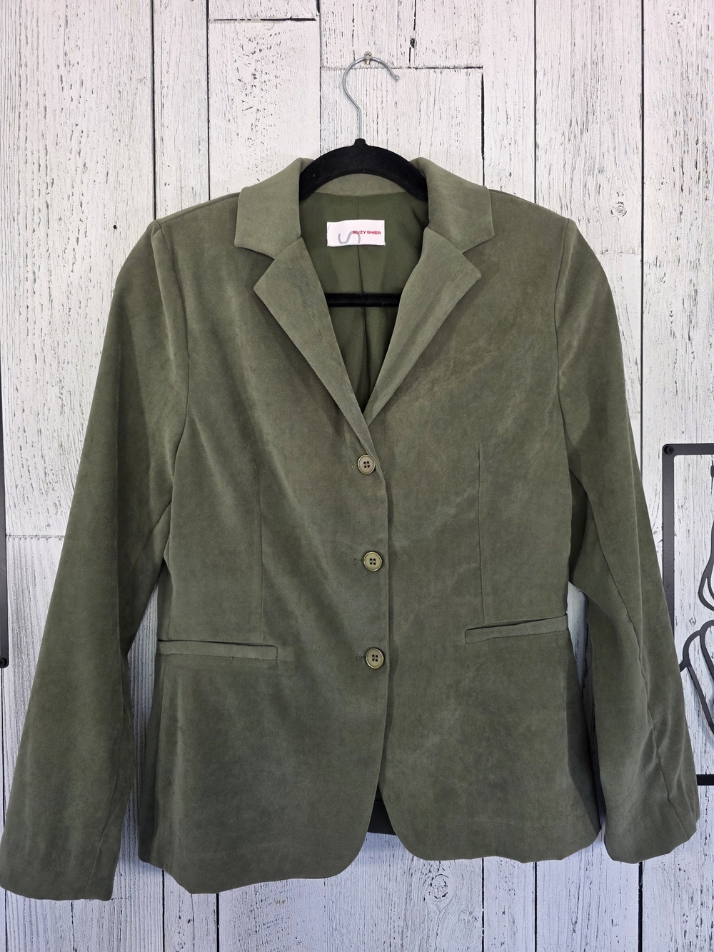Suzy Shier Olive Green Structured Blazer Estimated Size Medium Fall Workwear